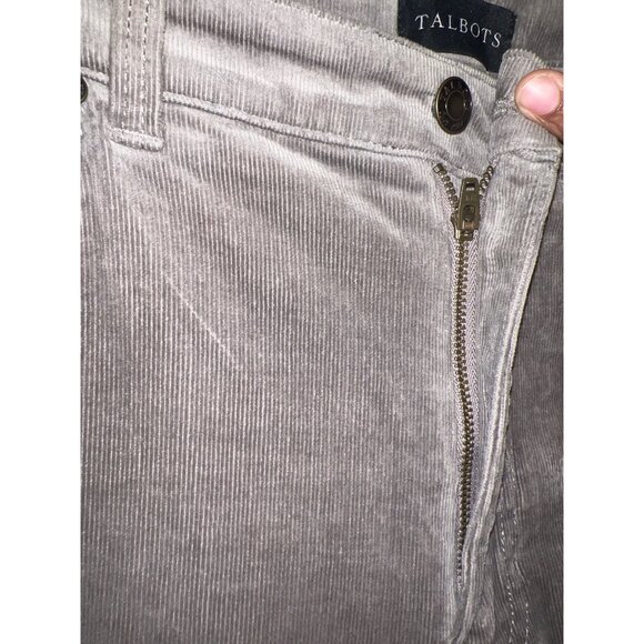 Talbots Corduroy Straight Leg Pants Curvy Fit Size 12 Gray Stretch Classic Style - Picture 7 of 15